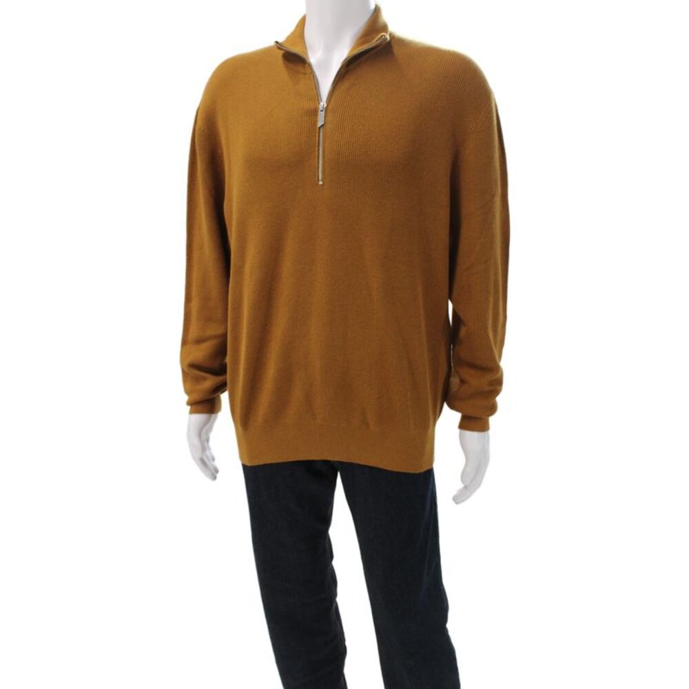Closed Mens Pullover Sweater High Neck Long Sleeve Brown Size M
